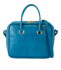 Blanket Bag, Leather, Blue, 466541 4208 B 002123, S/DB, 3*